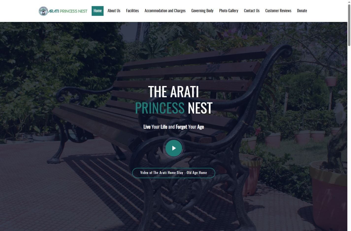 Arati Princess Nest homepage screenshot