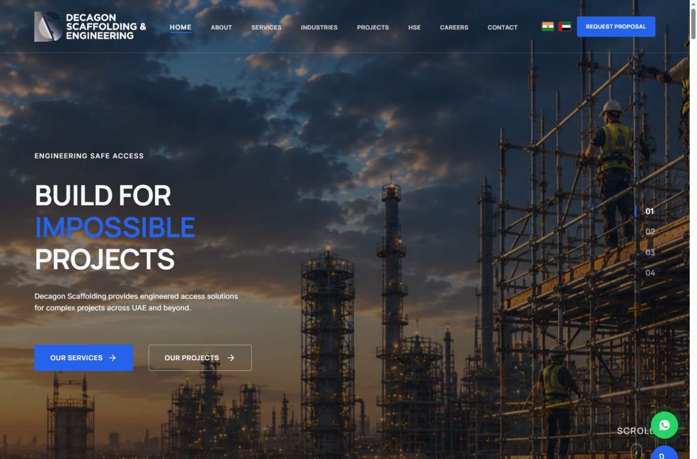 Decagon Scaffolding homepage screenshot
